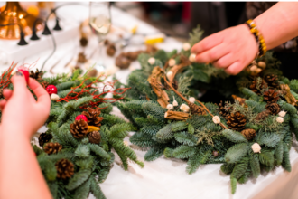 Christmas wreath Making