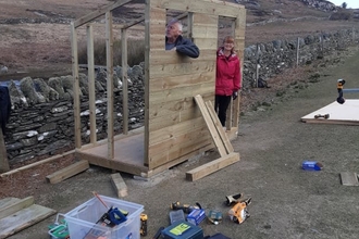 Mollie and Paul at the Hide  on the Calf