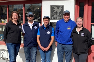 The crew of the Gemini: Alan Taylor, Louisa Harris, Bob Taylor, with MWT Marine Officer, Dr Lara Howe & Marine Conseration Assistant, Clare Rogerson