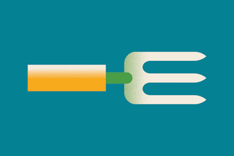 A garden fork graphic