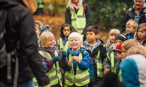 School children at a Wildlife Trust reserve