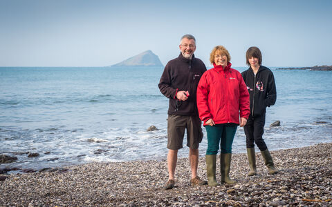 Paul and his family on the beach