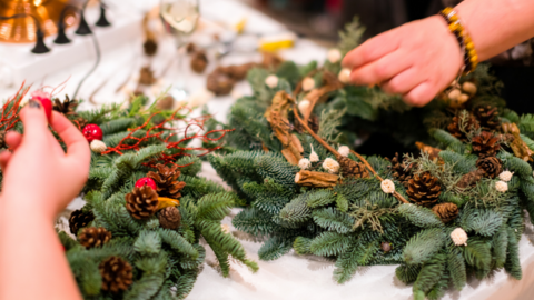 Christmas wreath Making