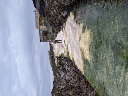 Christa on the slipway at Cow Harbour