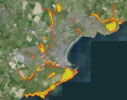 Designated Wildlife Sites in and around Douglas and Onchan as of January 2022