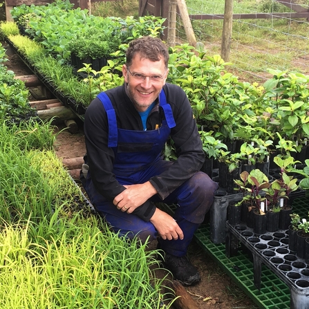 An image of Leigh Morris gardening. 