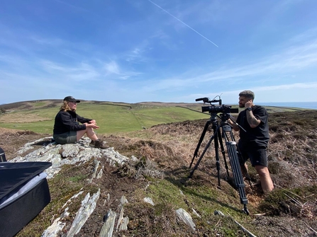 Kate being interviewed for a Visit IoM film