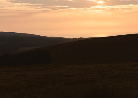 Sunset looking over the hills of the Isle of Man
